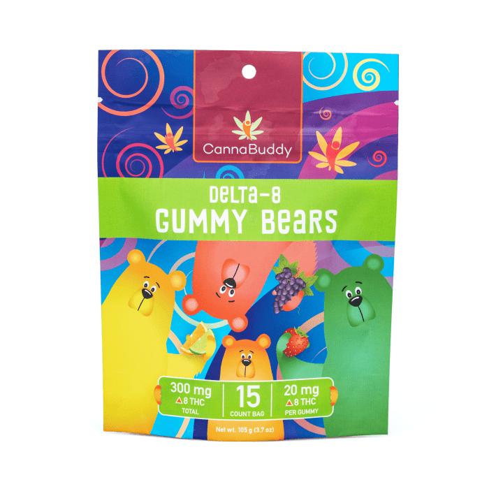 CannaBuddy Delta-8 Gummy Bears (300 mg Total Delta-8-THC) - Bag Front