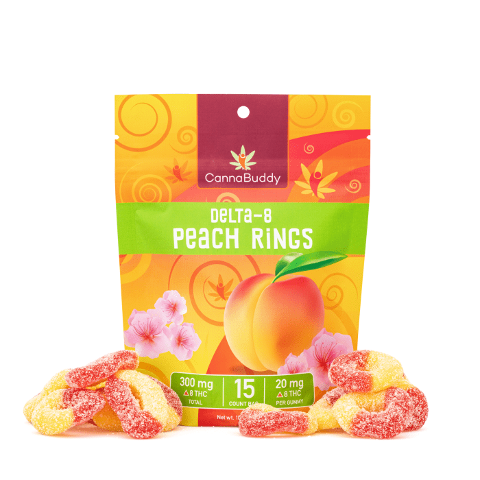 CannaBuddy Delta-8 Peach Rings (300 mg Total Delta-8-THC) - Combo
