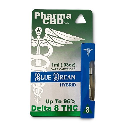 PharmaCBD Blue Dream Delta-8-THC Vape Cartridge Front