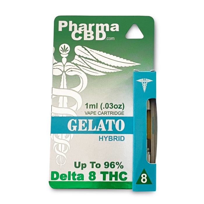 PharmaCBD Gelato Delta-8-THC Vape Cartridge Front
