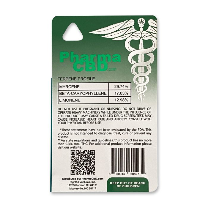 PharmaCBD Platinum OG Delta-8-THC Vape Cartridge Back