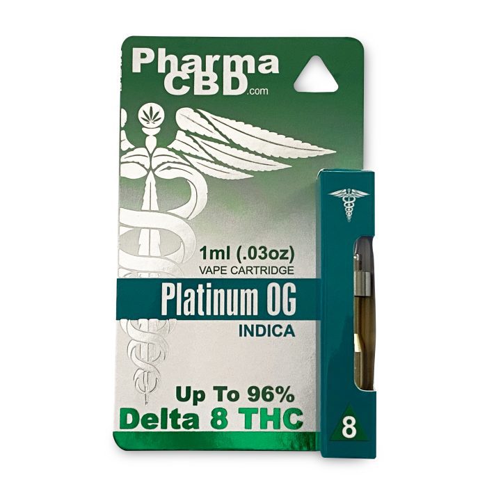 PharmaCBD Platinum OG Delta-8-THC Vape Cartridge Front