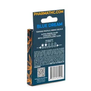 PharmaTHC Delta 8 THC Vape Cartridge - Blue Dream - Box Back