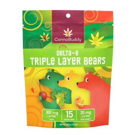 CannaBuddy Delta 8 Triple Layer Bears (300 mg Total Delta 8 THC) - Bag Front