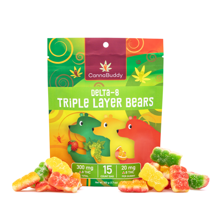 CannaBuddy Delta 8 Triple Layer Bears (300 mg Total Delta 8 THC) - Combo