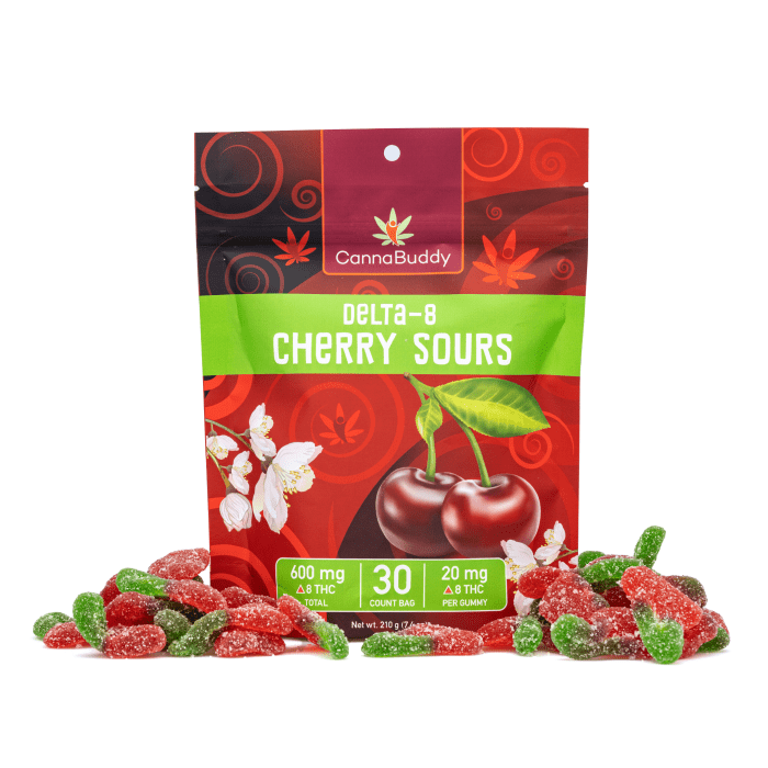 CannaBuddy Delta-8 Cherry Sours (600 mg Total Delta-8-THC) - Combo