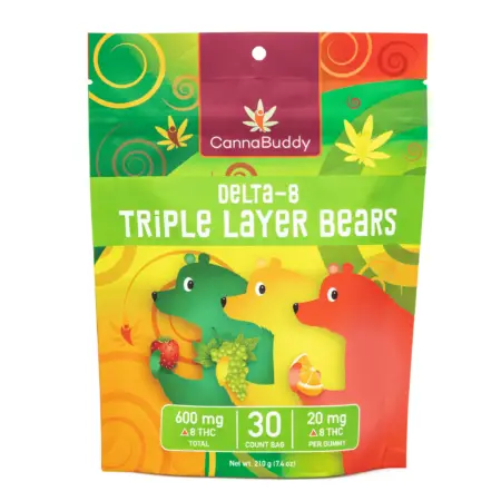 CannaBuddy Delta 8 Triple Layer Bears (600 mg Total Delta 8 THC) - Bag Front