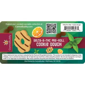 Delta-8-THC Infused Pre-Roll - Cookie Dough - label