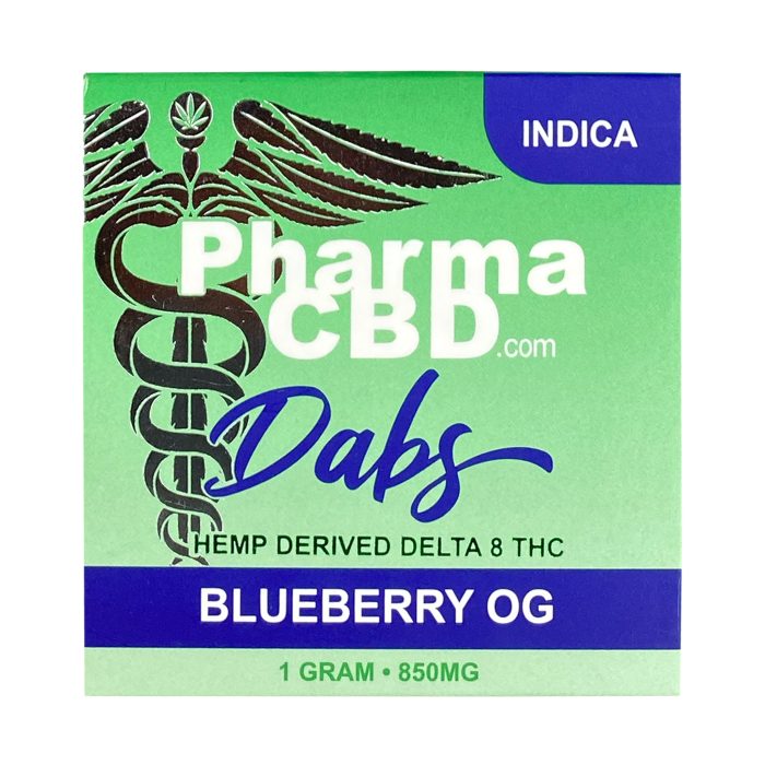 PharmaCBD Delta-8 Blueberry OG Dabs (1 gram Delta-8-THC) Front of Box