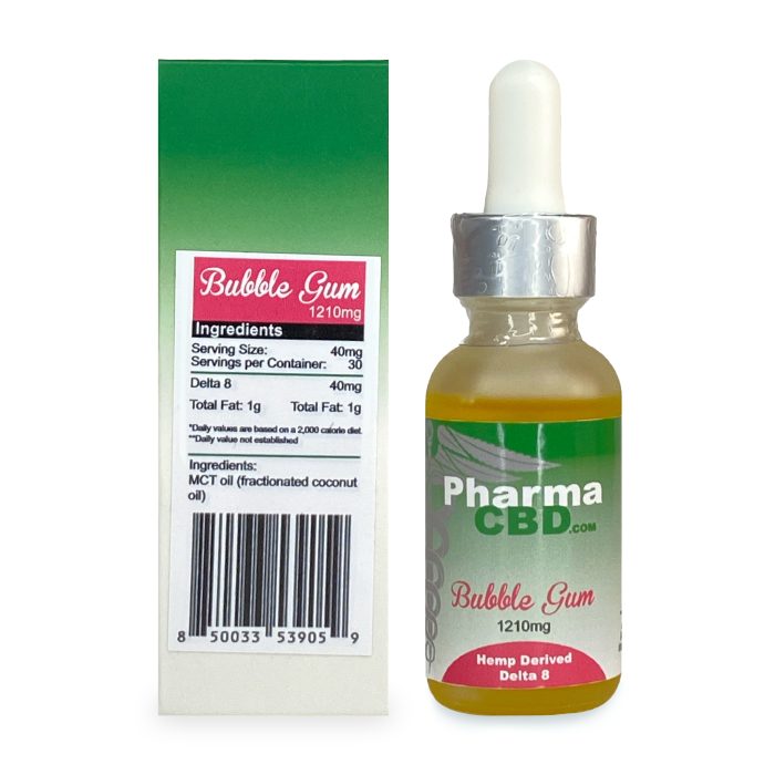 PharmaCBD Delta-8 Bubble Gum Tincture (1210 mg Delta-8-THC) A