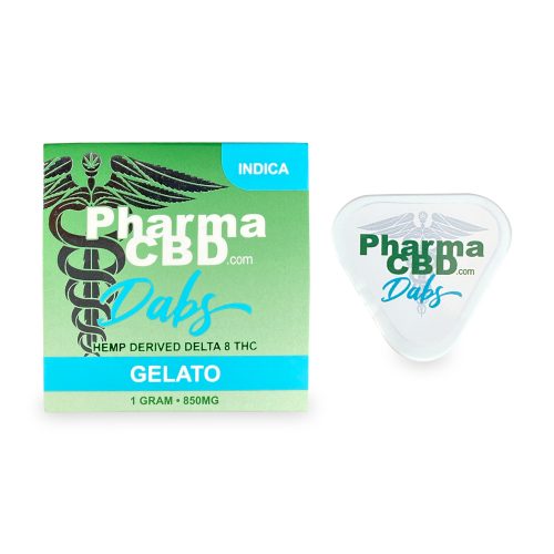 PharmaCBD Delta-8 Gelato Dabs (1 gram Delta-8-THC) Box and Container