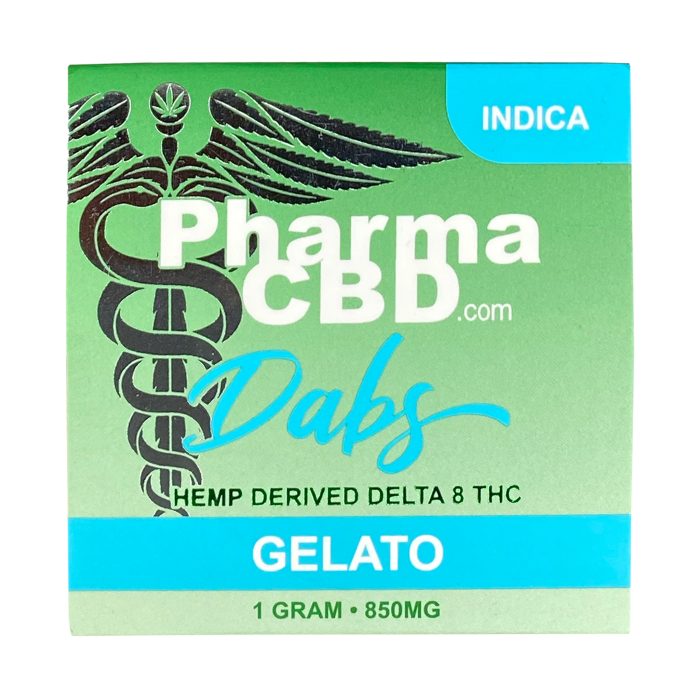 PharmaCBD Delta-8 Gelato Dabs (1 gram Delta-8-THC) Front of Box
