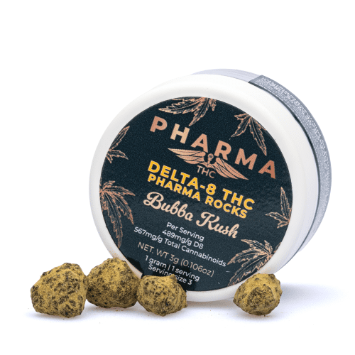 PharmaCBD Delta 8 THC Infused Flower Moonrocks - Bubba Kush - Combo