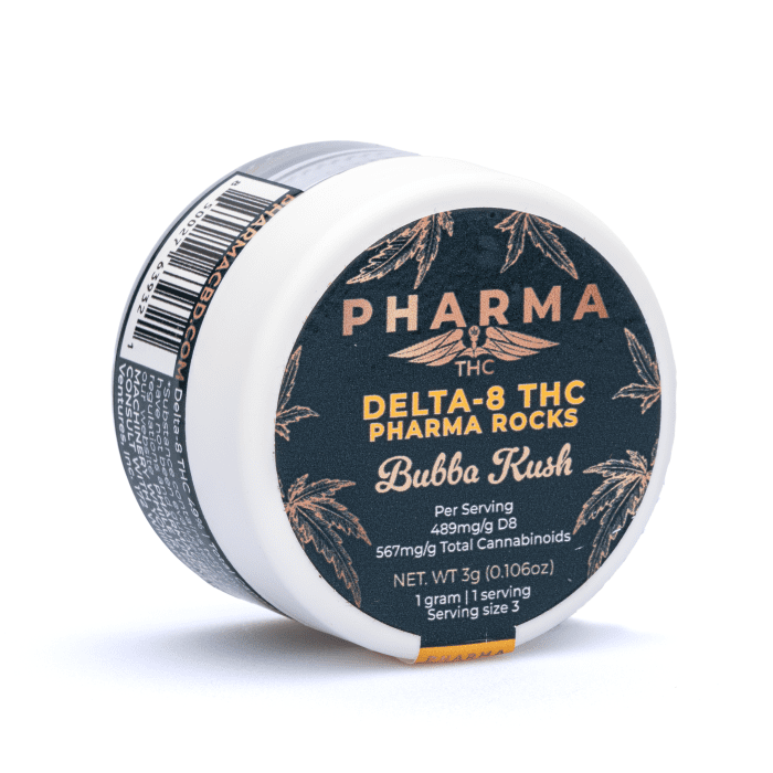 PharmaCBD Delta-8-THC Infused Bubba Kush Moonrocks - Jar Front