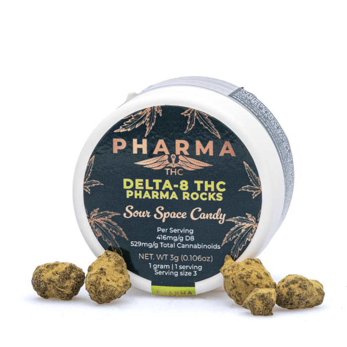PharmaCBD Delta 8 THC Infused Flower Moonrocks - Sour Space Candy (3 grams) - Combo
