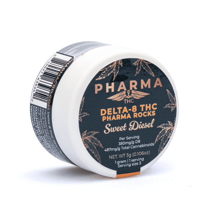 PharmaCBD Delta-8-THC Infused Sweet Diesel Moonrocks - Jar Front