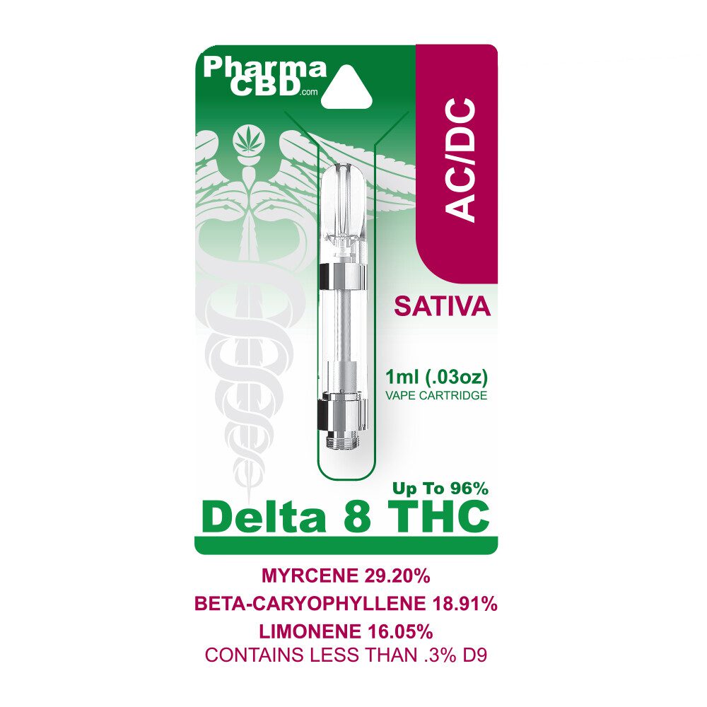 PharmaCBD Delta-8-THC Vape Cartridge - 1 ml - 900 mg - AC-DC