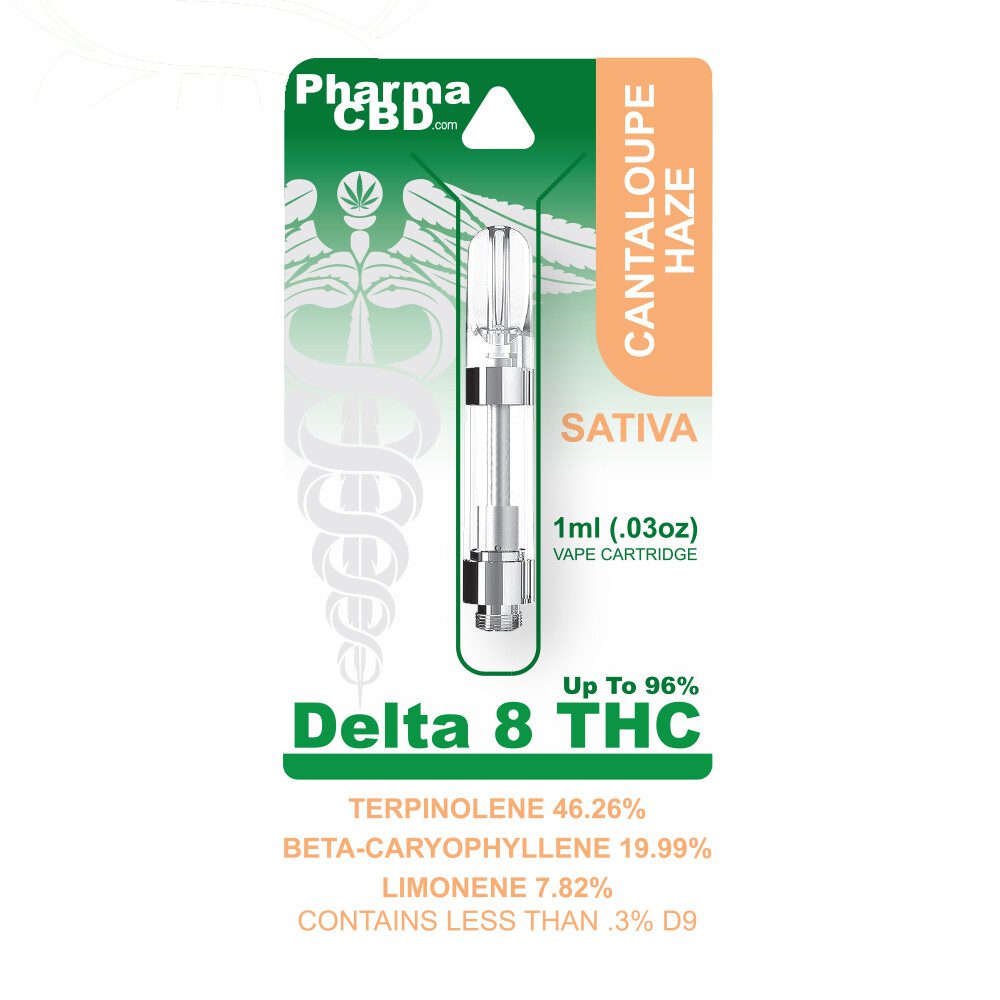 PharmaCBD Delta-8-THC Vape Cartridge - 1 ml - 900 mg - Cantaloupe Haze