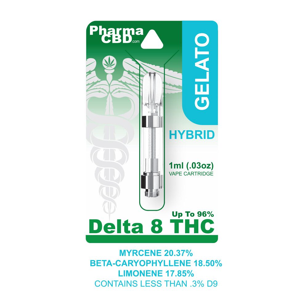 PharmaCBD Delta-8-THC Vape Cartridge - 1 ml - 900 mg - Gelato