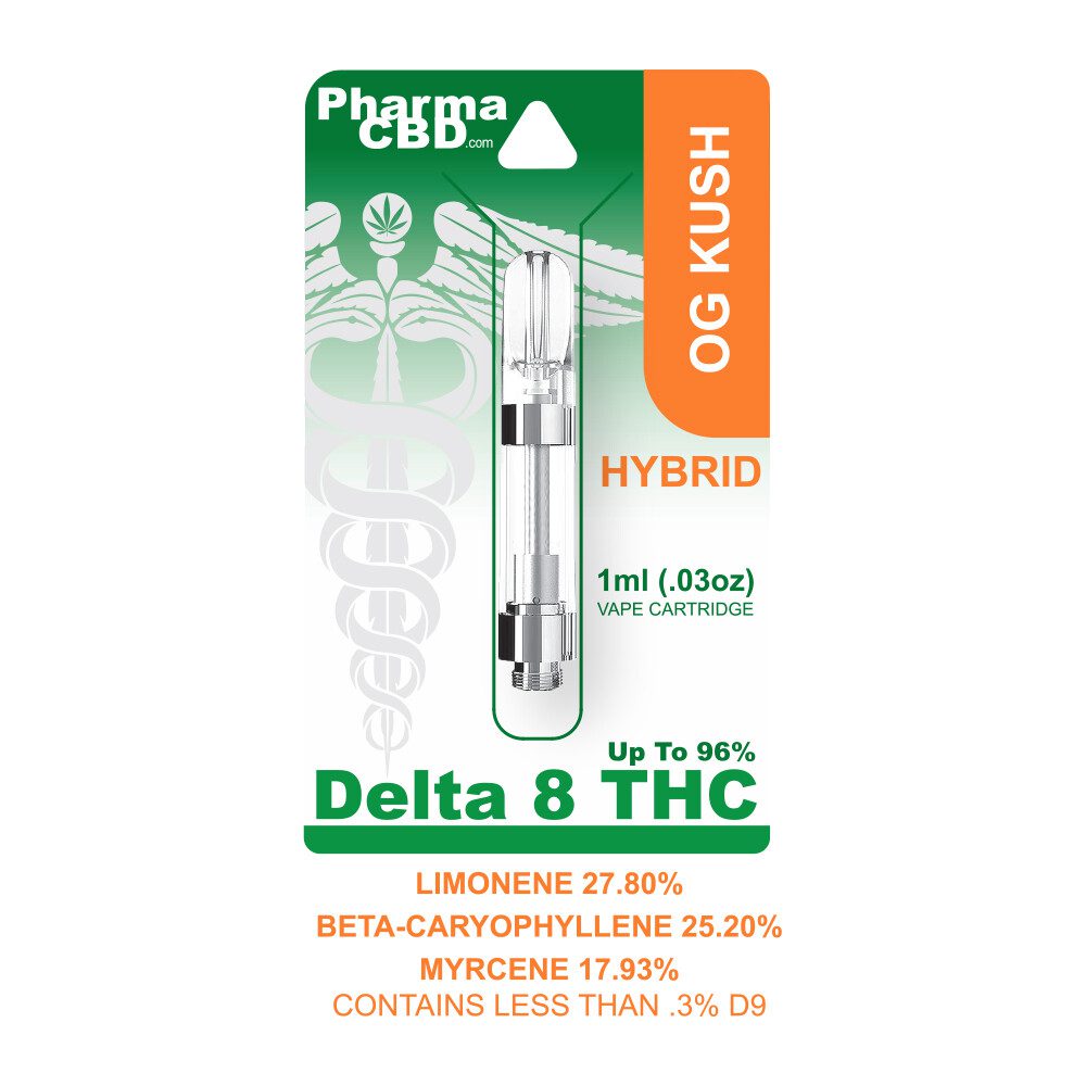 PharmaCBD Delta-8-THC Vape Cartridge - 1 ml - 900 mg - OG Kush