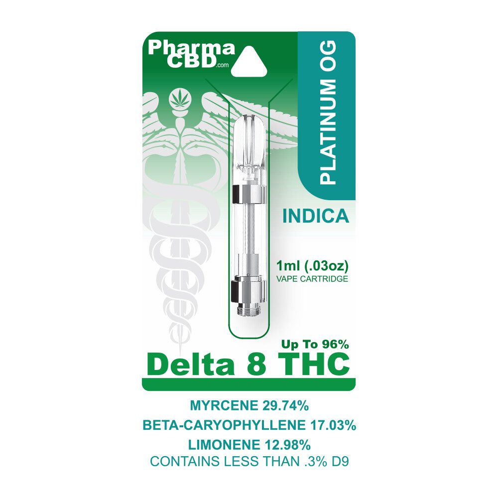 PharmaCBD Delta-8-THC Vape Cartridge - 1 ml - 900 mg - Platinum OG