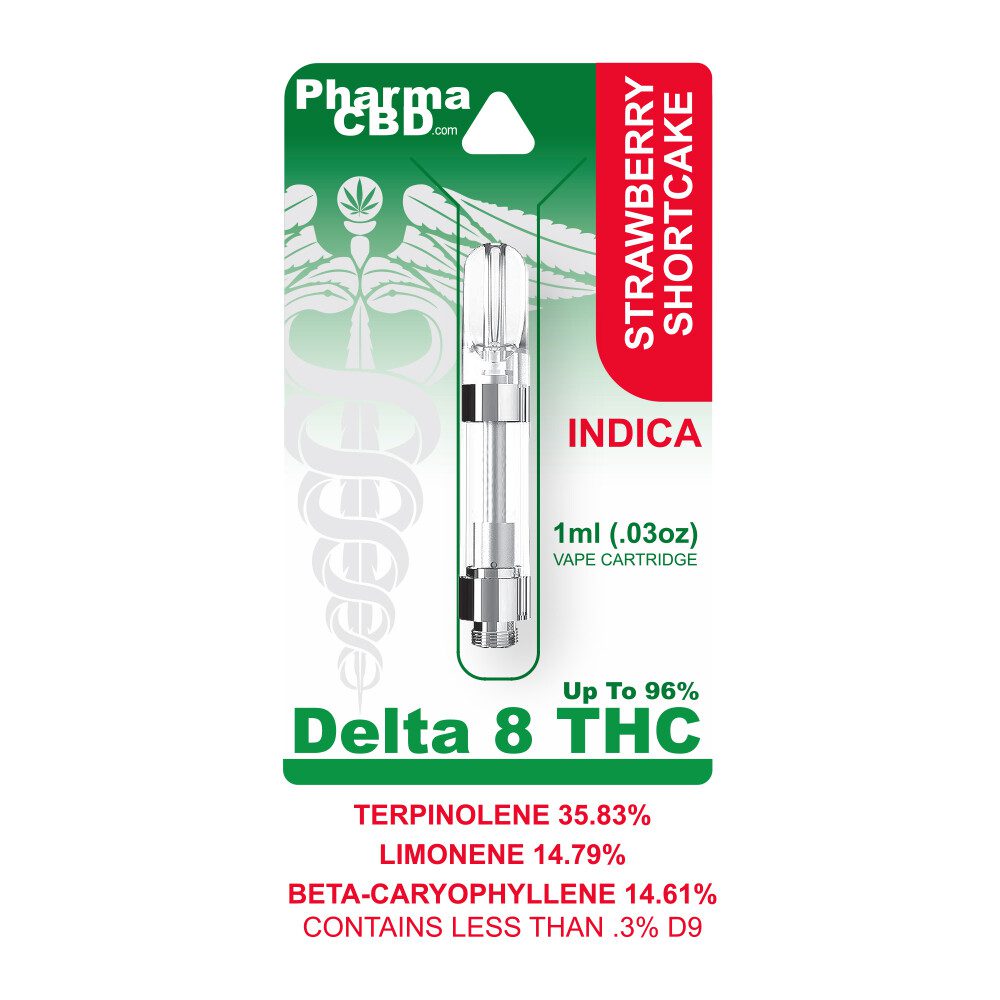 PharmaCBD Delta-8-THC Vape Cartridge - 1 ml - 900 mg - Strawberry Shortcake