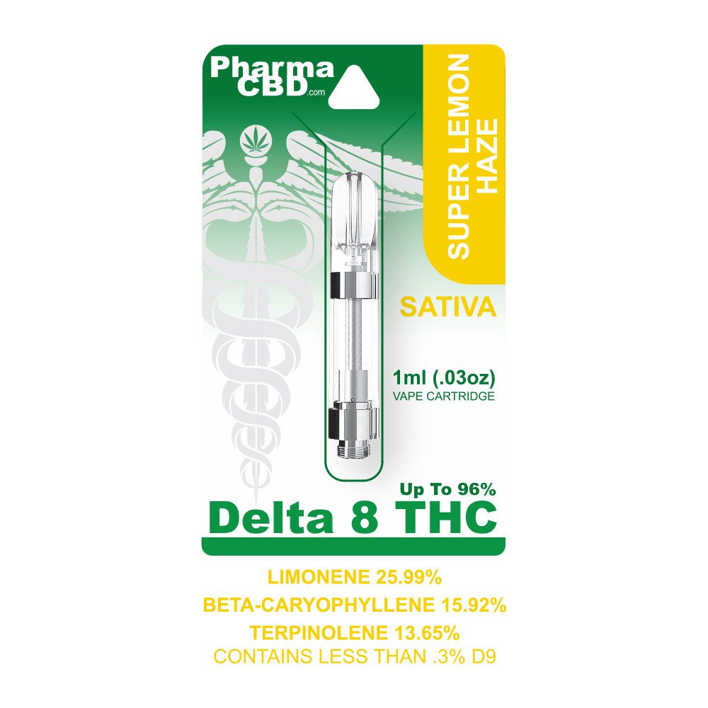 PharmaCBD Delta-8-THC Vape Cartridge - 1 ml - 900 mg - Super Lemon Haze