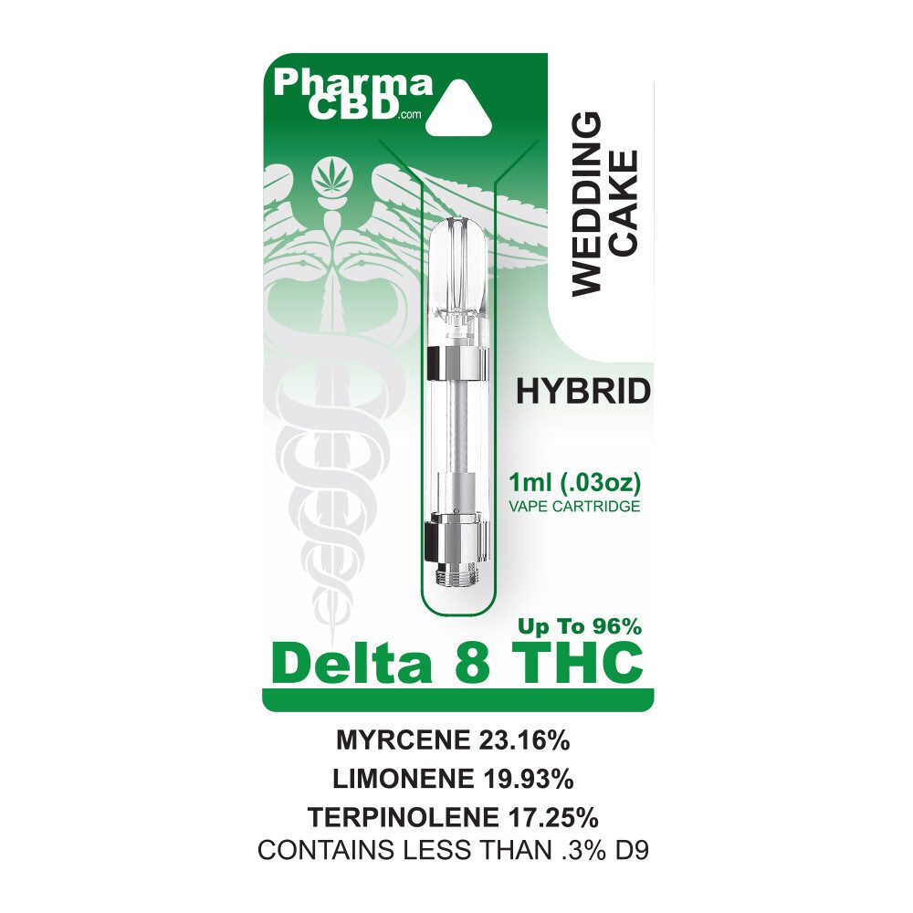 PharmaCBD Delta-8-THC Vape Cartridge - 1 ml - 900 mg - Wedding Cake