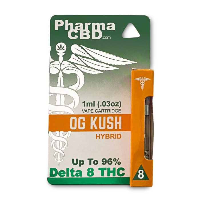 PharmaCBD OG Kush Delta-8-THC Vape Cartridge Front