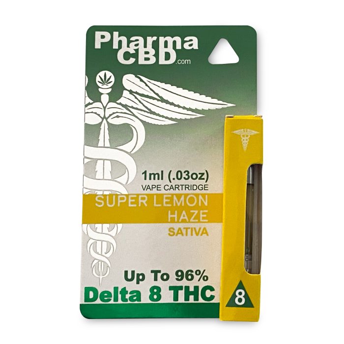 PharmaCBD Super Lemon Haze Delta-8-THC Vape Cartridge Front