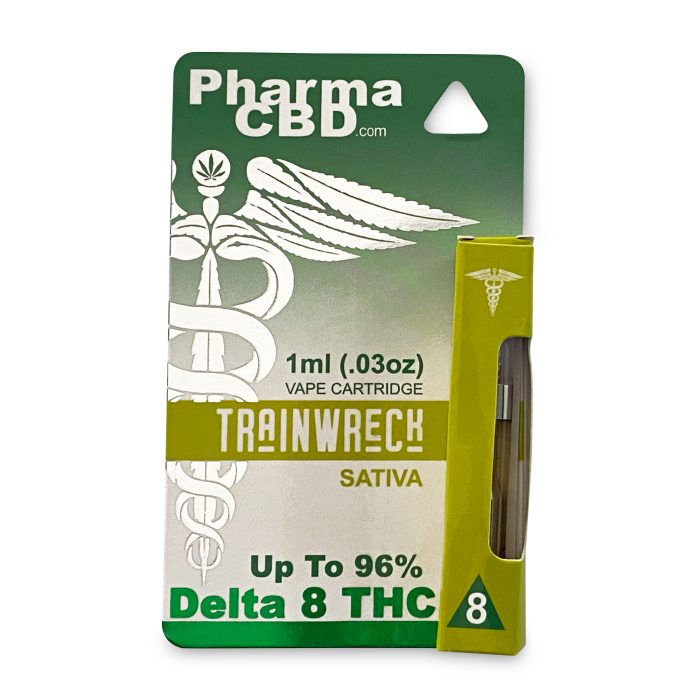 PharmaCBD Trainwreck Delta-8-THC Vape Cartridge Front