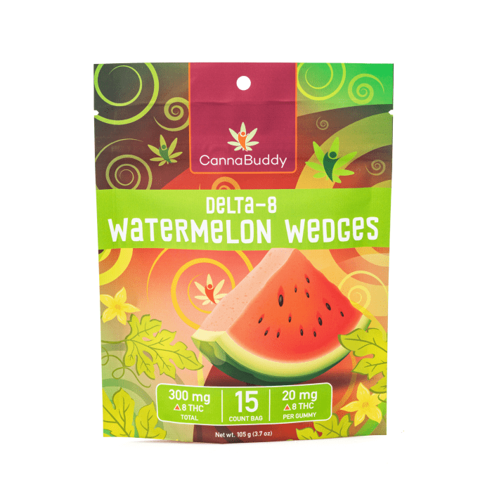 CannaBuddy Delta-8 Watermelon Wedges (300 mg Total Delta-8-THC) - Bag Front
