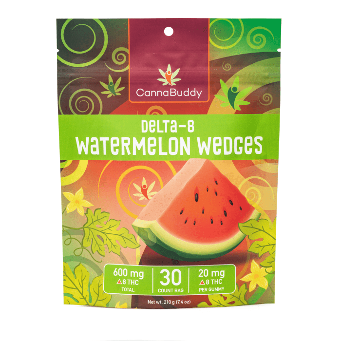 CannaBuddy Delta-8 Watermelon Wedges (600 mg Total Delta-8-THC) - Bag Front