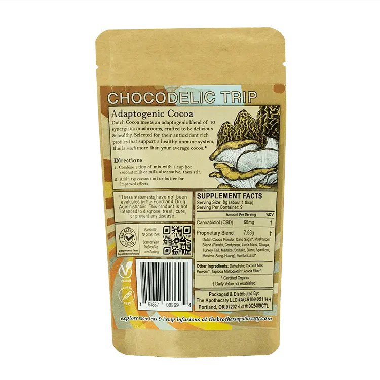 The Brothers Apothecary Chocodelic Trip Hemp CBD Hot Cocoa - Back