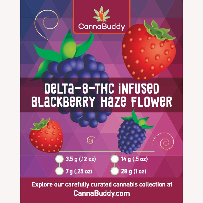 Delta-8-THC Infused Blackberry Haze Flower Label