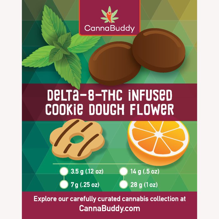 Delta-8-THC Infused Cookie Dough Flower Label