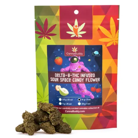 Delta 8 THC Infused Flower - Sour Space Candy - 14g
