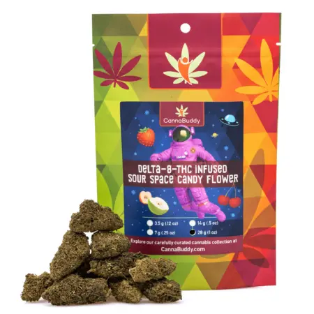 Delta 8 THC Infused Flower - Sour Space Candy - 28g