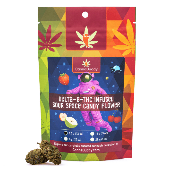 Delta 8 THC Infused Flower - Sour Space Candy - 3.5g