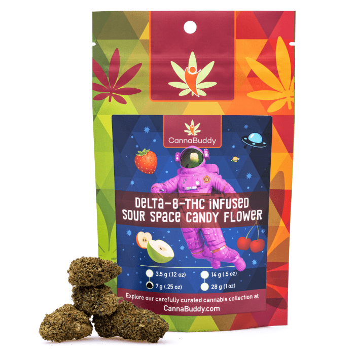 Delta 8 THC Infused Flower - Sour Space Candy - 7g