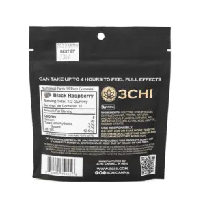 3Chi Delta 8 Gummies - Black Raspberry (400 mg Total Delta 8 THC) - Image 3