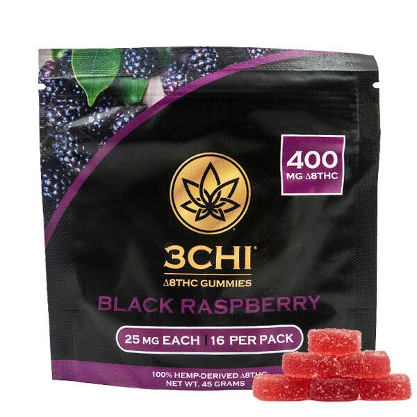 3Chi Delta-8 Black Raspberry Gummies (400 mg Total Delta-8-THC) - Package