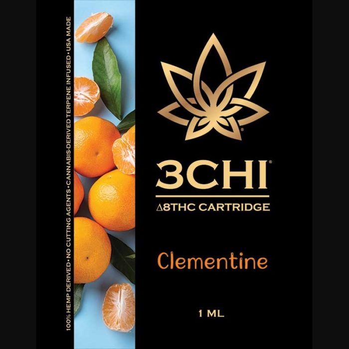 3Chi Clementine Delta-8-THC Vape Cartridge with Cannabis Derived Terpenes