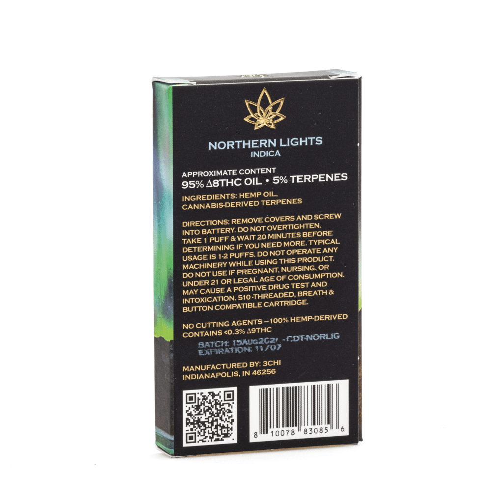 Shop 3Chi Northern Lights Delta 8 Vape Carts Online | CannaBuddy