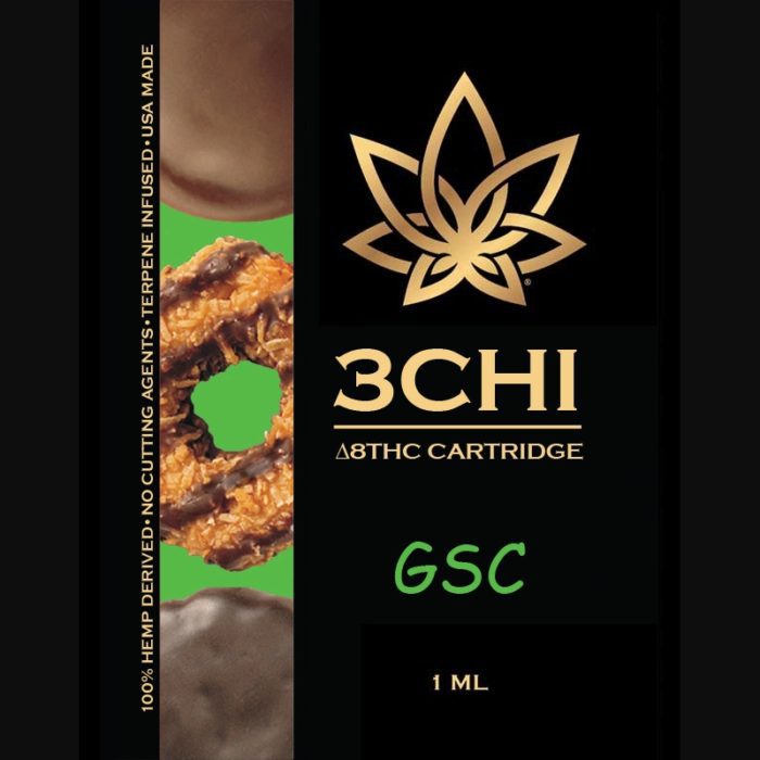 3Chi GSC Delta-8-THC Vape Cartridge with Botanical Derived Terpenes