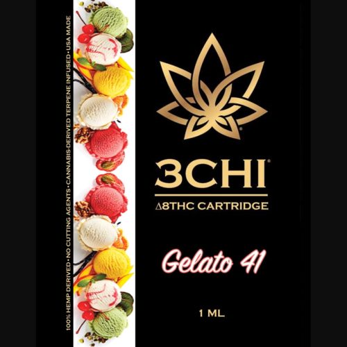 3Chi Gelato 41 Delta-8-THC Vape Cartridge with Cannabis Derived Terpenes