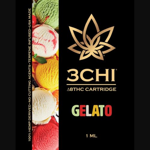 3Chi Gelato Delta-8-THC Vape Cartridge with Botanical Derived Terpenes