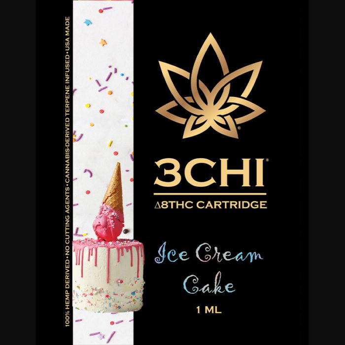 3Chi Ice Cream Cake Delta-8-THC Vape Cartridge with Cannabis Derived Terpenes