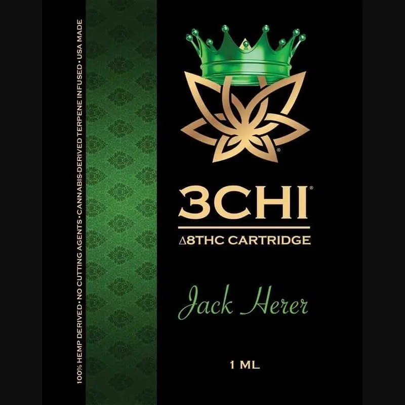 3Chi Jack Herer Delta-8-THC Vape Cartridge with Cannabis Derived Terpenes
