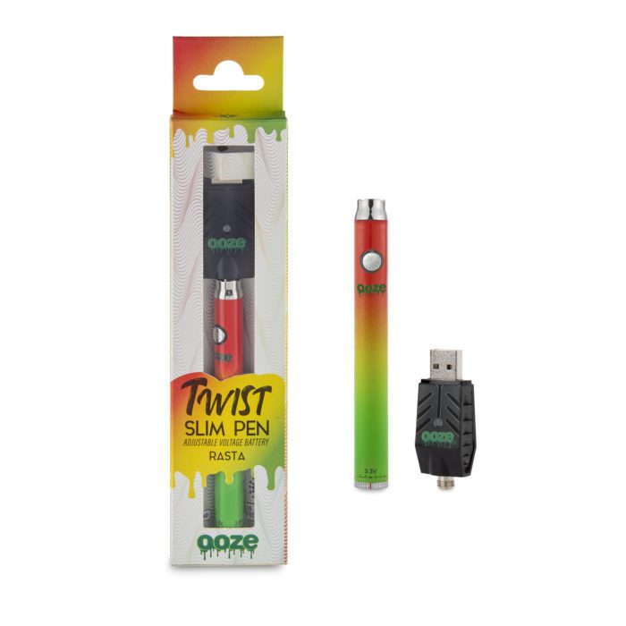 Ooze Slim Pen Twist - Rasta Box and Charger